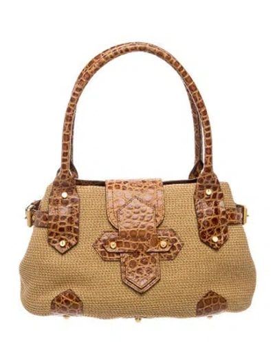 Pre-owned Eric Javits Straw Shoulder Bag In Brown