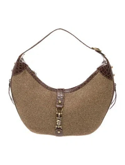 Pre-owned Eric Javits Straw Shoulder Bag In Brown