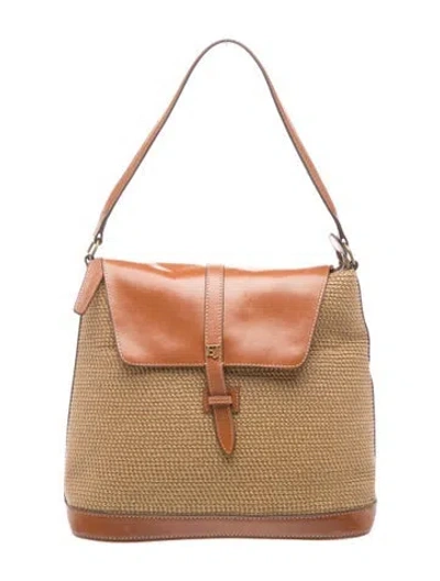 Pre-owned Eric Javits Straw Shoulder Bag In Brown/neutrals