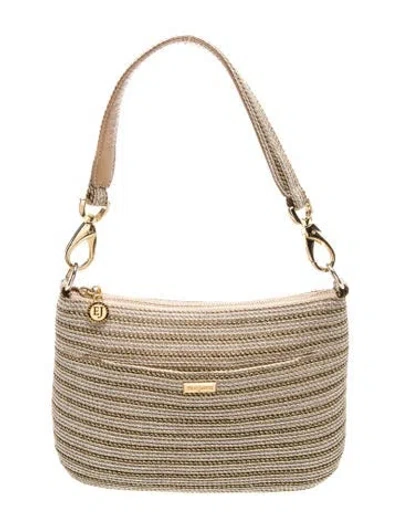 Pre-owned Eric Javits Straw Shoulder Bag In Gold/metallic/neutrals