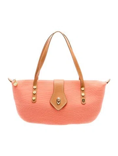 Pre-owned Eric Javits Straw Shoulder Bag In Orange