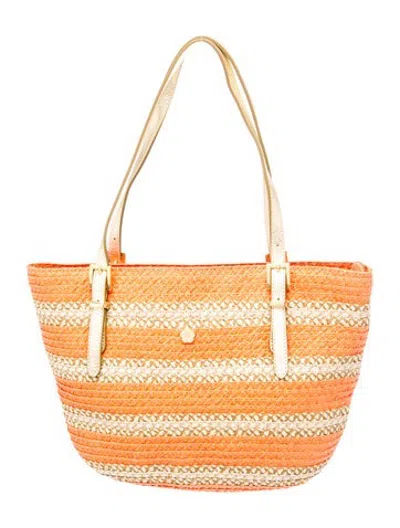 Pre-owned Eric Javits Straw Shoulder Bag In Orange