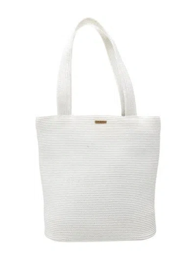 Pre-owned Eric Javits Straw Shoulder Bag In White