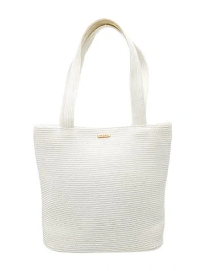 Pre-owned Eric Javits Straw Shoulder Bag In White