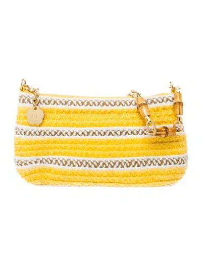 Pre-owned Eric Javits Straw Shoulder Bag In Yellow
