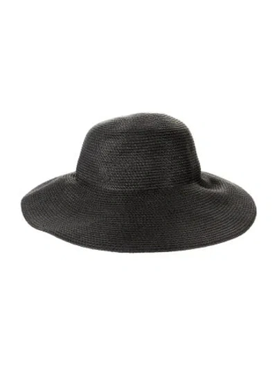 Pre-owned Eric Javits Straw Sun Hat In Black