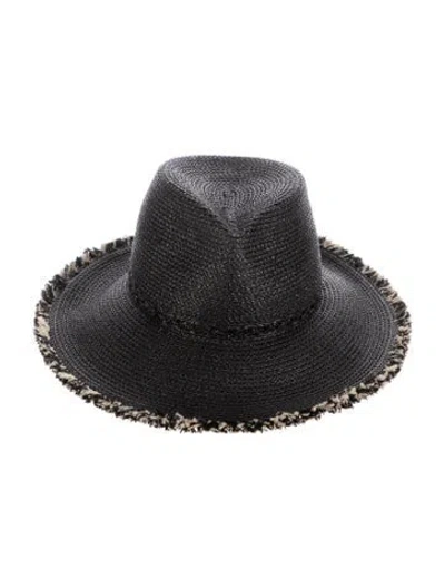 Pre-owned Eric Javits Straw Sun Hat In Black