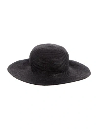Pre-owned Eric Javits Straw Sun Hat In Black