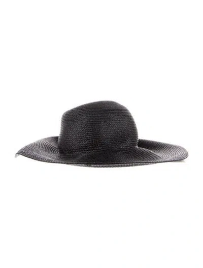 Pre-owned Eric Javits Straw Sun Hat In Black