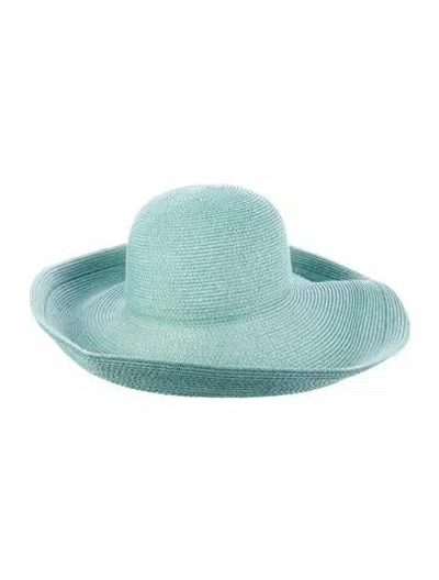 Pre-owned Eric Javits Straw Sun Hat In Blue