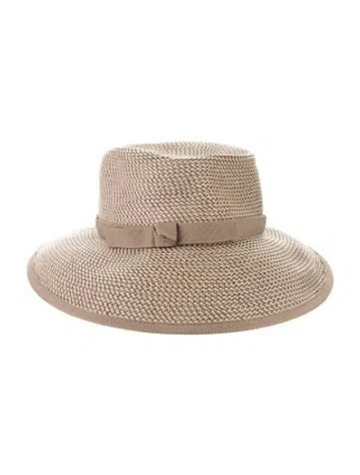 Pre-owned Eric Javits Straw Sun Hat In Brown