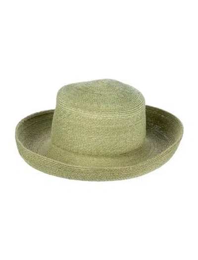 Pre-owned Eric Javits Straw Sun Hat In Green