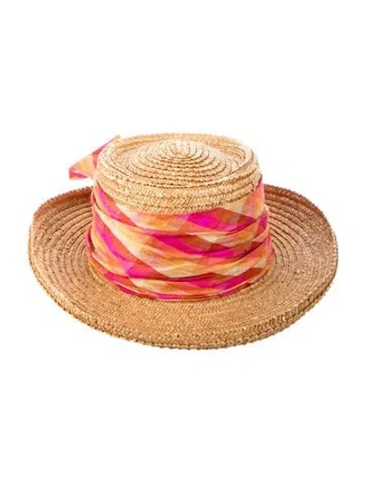 Pre-owned Eric Javits Straw Sun Hat In Neutral