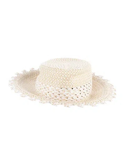 Pre-owned Eric Javits Straw Sun Hat In Neutrals