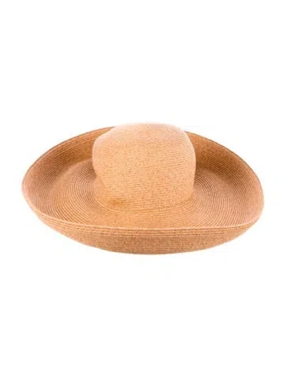 Pre-owned Eric Javits Straw Sun Hat In Orange