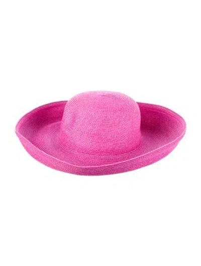 Pre-owned Eric Javits Straw Sun Hat In Pink