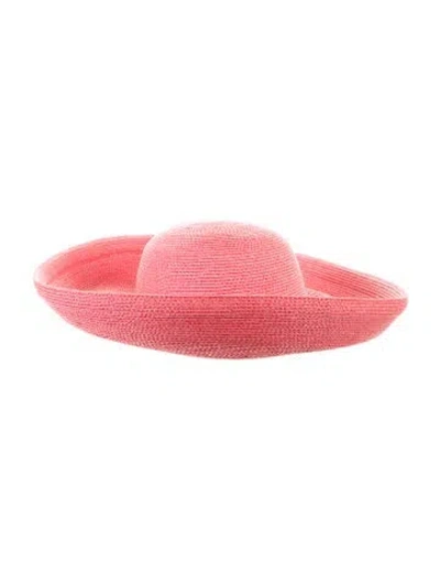 Pre-owned Eric Javits Straw Sun Hat In Pink
