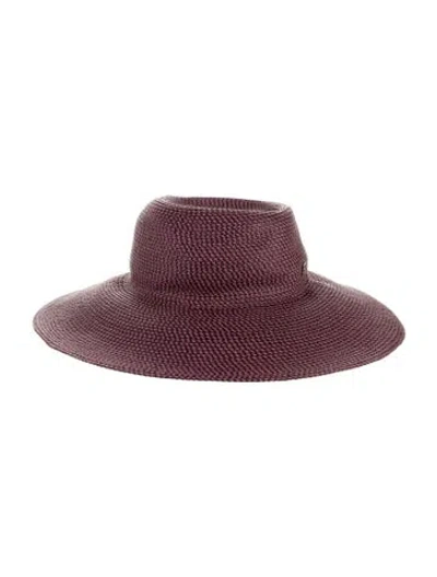 Pre-owned Eric Javits Straw Sun Hat In Purple