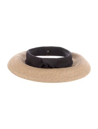 Pre-owned Eric Javits Straw Sun Visor Hat In Neutrals