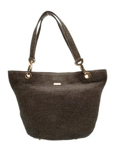 Pre-owned Eric Javits Straw Top Handle Bag In Black