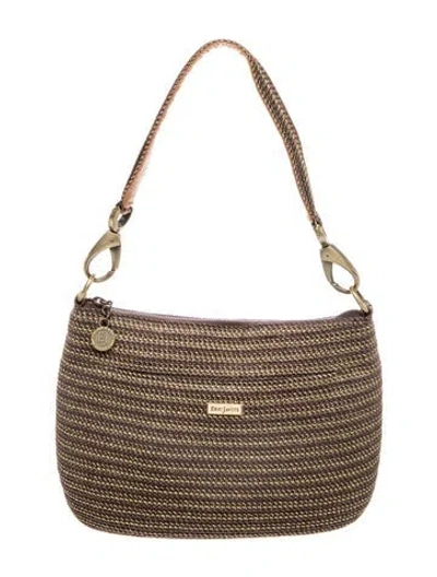 Pre-owned Eric Javits Straw Top Handle Bag In Black/brown