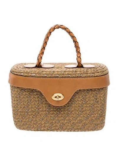 Pre-owned Eric Javits Straw Top Handle Bag In Brown