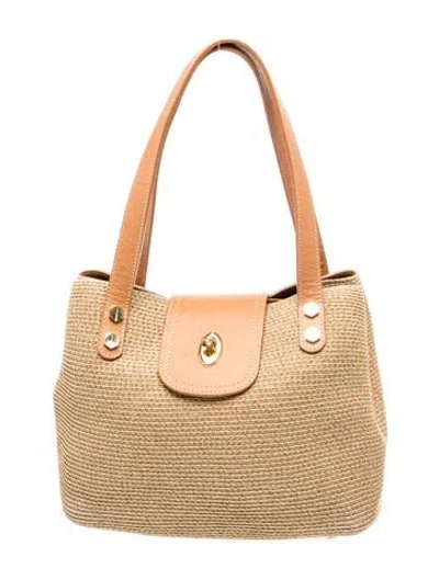 Pre-owned Eric Javits Straw Top Handle Bag In Brown