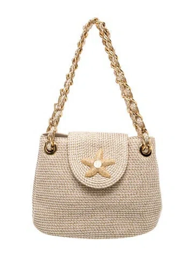 Pre-owned Eric Javits Straw Top Handle Bag In Gold/neutrals