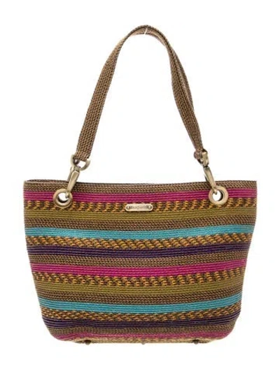 Pre-owned Eric Javits Straw Top Handle Bag In Green