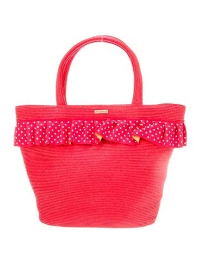 Pre-owned Eric Javits Straw Top Handle Bag In Red