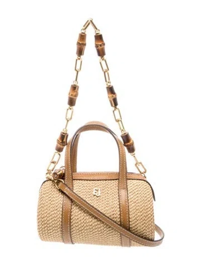 Pre-owned Eric Javits Straw Top Handle Bag W/ Tags In Neutral