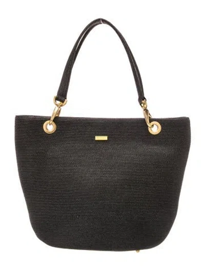 Pre-owned Eric Javits Straw Tote In Black