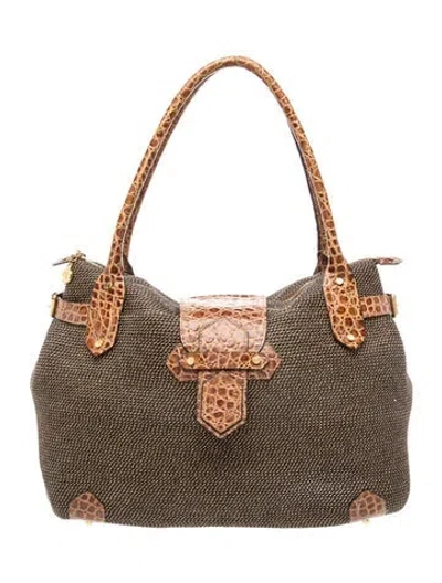 Pre-owned Eric Javits Straw Tote In Brown/neutrals