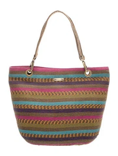Pre-owned Eric Javits Straw Tote In Green