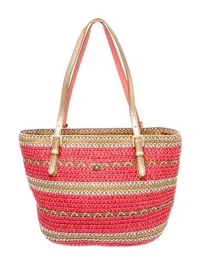 Pre-owned Eric Javits Straw Tote In Pink
