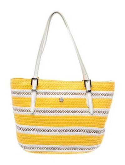 Pre-owned Eric Javits Straw Tote In Yellow