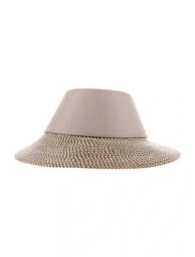 Pre-owned Eric Javits Straw Visor Hat In Neutrals