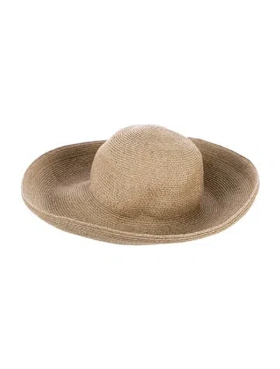 Pre-owned Eric Javits Straw Wide Brim Summer Hat In Neutral