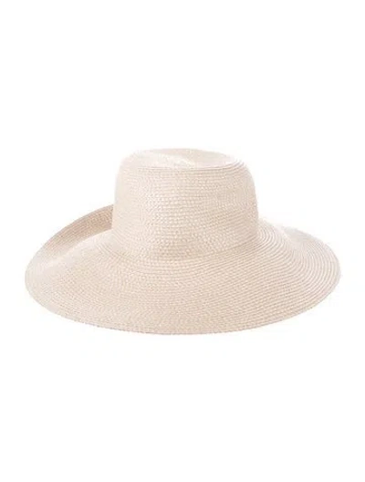 Pre-owned Eric Javits Straw Wide Brim Sun Hat In Neutral