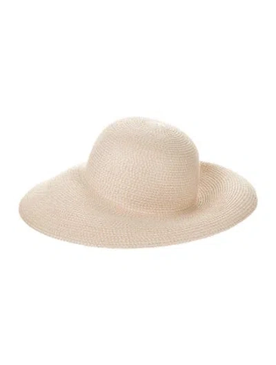 Pre-owned Eric Javits Straw Wide Brim Sun Hat In Neutral