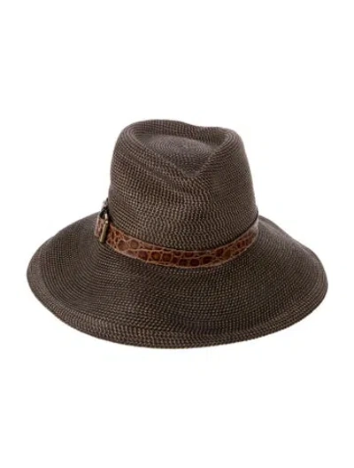 Pre-owned Eric Javits Straw Wide Brim Sun Hat In Neutrals