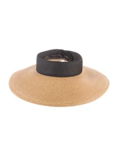 Pre-owned Eric Javits Straw Wide Brim Sun Visor Hat