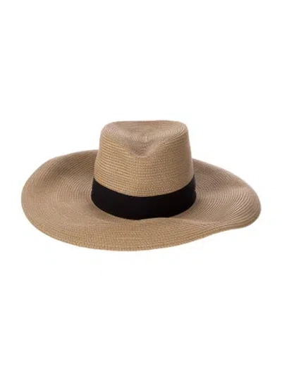 Pre-owned Eric Javits Straw Wide-brimmed Hat In Neutral