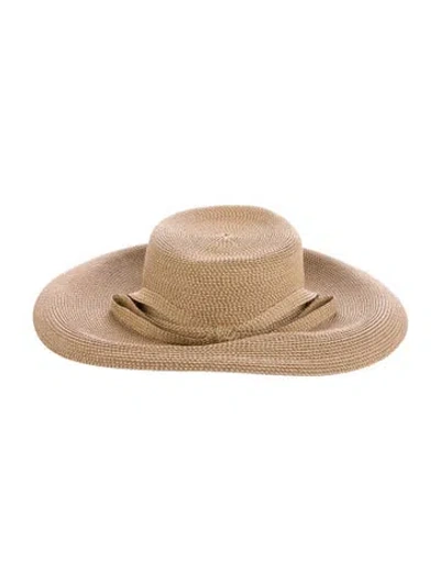 Pre-owned Eric Javits Straw Wide-brimmed Hat In Neutral