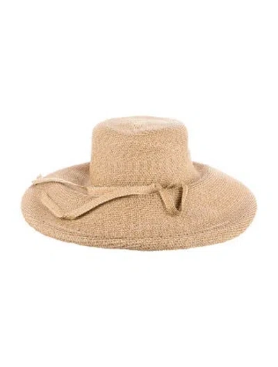Pre-owned Eric Javits Straw Wide-brimmed Hat In Neutral
