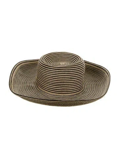 Pre-owned Eric Javits Striped Sun Hat In Neutral