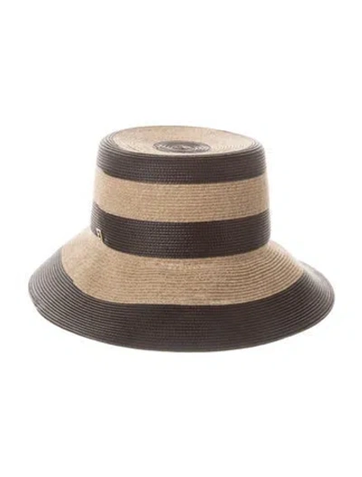 Pre-owned Eric Javits Striped Sun Hat In Neutrals