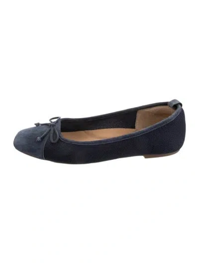 Pre-owned Eric Javits Suede Ballet Flats In Blue