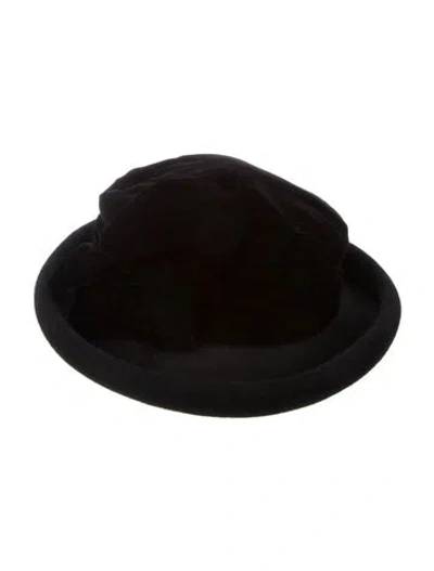 Pre-owned Eric Javits Suede Black Fedora Hat