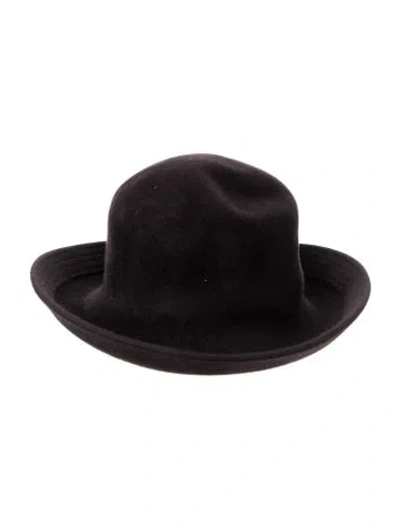 Pre-owned Eric Javits Suede Fedora Hat In Brown